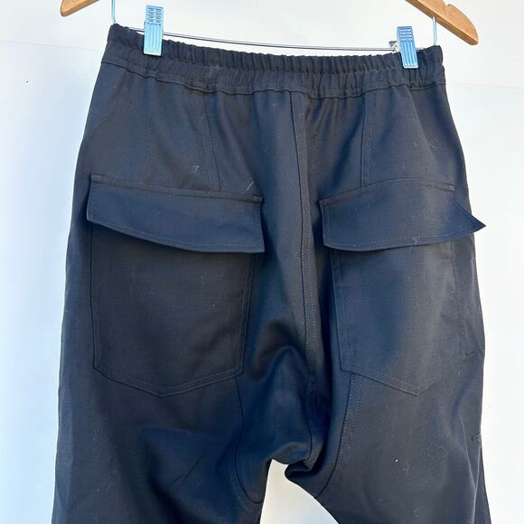 Nili Lotan Wool Aida Drop Seat Black Cropped Trousers Pants XS Lightweight - Picture 9 of 10